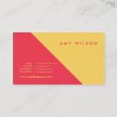 Moderne Farbblöcke Rot-Gelb-Soziale Medien Visitenkarte (Rückseite)