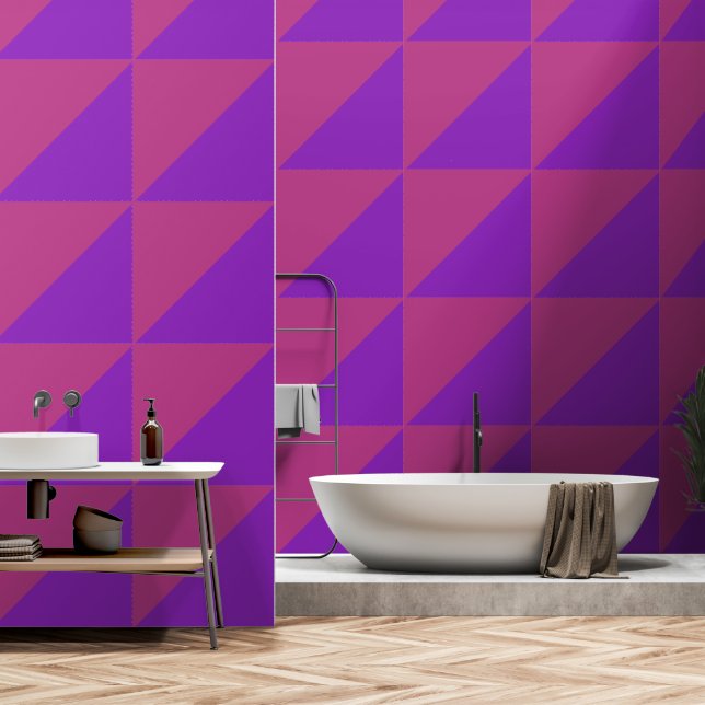 Moderne Farbblockierung   Tapete (Badezimmer)