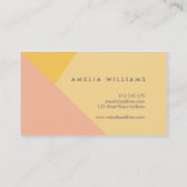 Moderne Farbblockpastellfarben Orange und Peach Visitenkarte (Rückseite)
