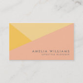 Moderne Farbblockpastellfarben Orange und Peach Visitenkarte (Vorderseite)