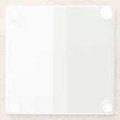 Moderne Farbblocksage grün Beige Weiß Glasuntersetzer (Rückseite)