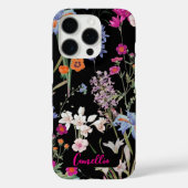 Moderne Farbe Botanisches Muster schwarz Muster Cu Case-Mate iPhone Hülle (Rückseite)