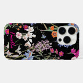 Moderne Farbe Botanisches Muster schwarz Muster Cu Case-Mate iPhone Hülle (Rückseite (Horizontal))