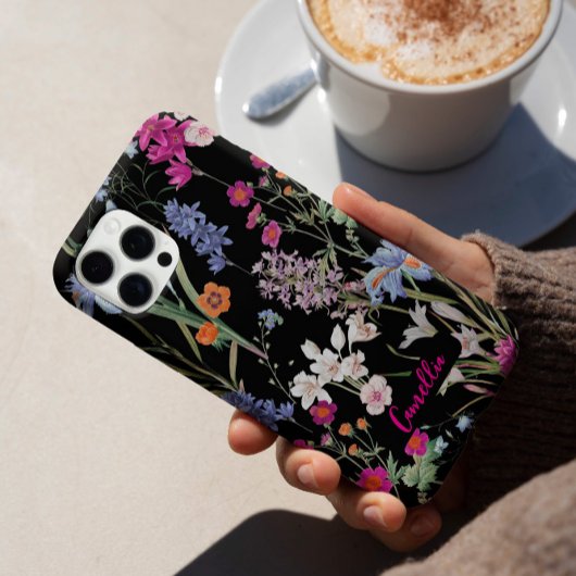 Moderne Farbe Botanisches Muster schwarz Muster Cu Case-Mate iPhone Hülle