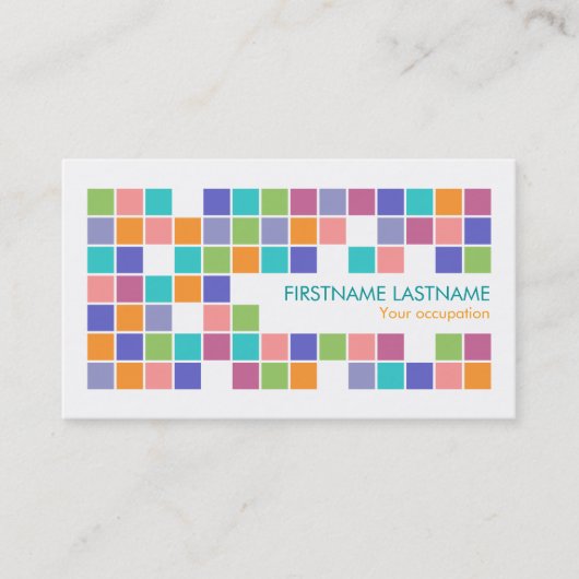 Moderne Farbe deckt Mosaik-Profil-Visitenkarte mit Visitenkarte (Vorderseite)