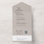 Moderne FARBE EDITABLE, nur Liebe QR Code Wedding All In One Einladung (Innen Boden)