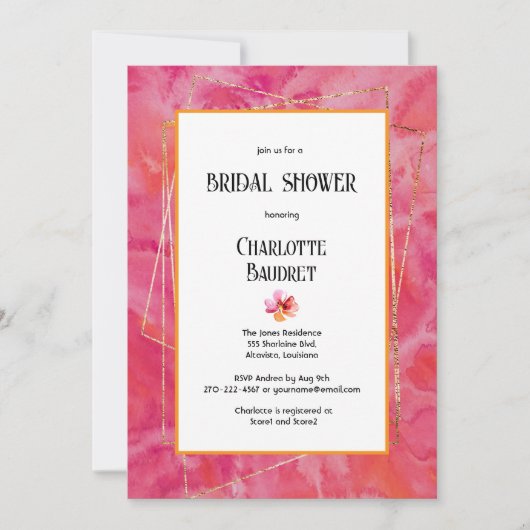 Moderne Farbe Einladung (Vorderseite)