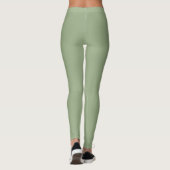 Moderne Farbe Grün Schlicht Solid Color Leggings (Rückseite)