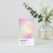 Moderne Farbe holografische Farbverlauf weiß minim Visitenkarte (Stehend Vorderseite)