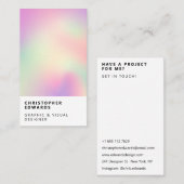 Moderne Farbe holografische Farbverlauf weiß minim Visitenkarte (Vorne/Hinten)