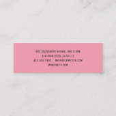 Moderne Farbe Rosa Donuts Beruflich Mini Visitenkarte (Rückseite)