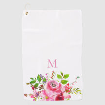 Moderne Farbe Rosa Sommerblumenmonogramm