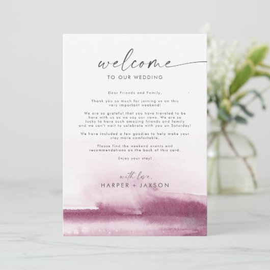 Moderne Farbe Roter Willkommensbrief & Reiseführer (Stehend Vorderseite)