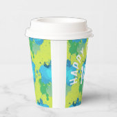 Moderne Farbe Türkis Paintball Paint Spritzer Pappbecher (Rechts)