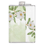 Moderne Farbe Weiß und Grün Flachmann (Rückseite)