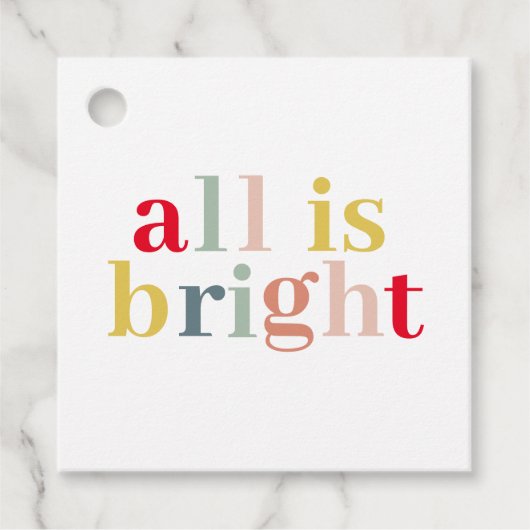 Moderne Farben alles ist hell | Happy Holiday Geschenkanhänger (Vorderseite)