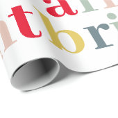 Moderne Farben alles ist hell | Happy Holiday Geschenkpapier (Rolleneckpunkt)