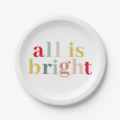 Moderne Farben alles ist hell | Happy Holiday Pappteller (Vorderseite)