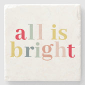 Moderne Farben alles ist hell | Happy Holiday Steinuntersetzer (Vorderseite)