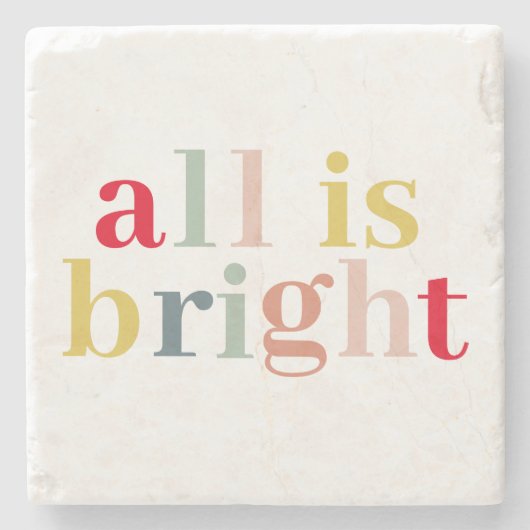 Moderne Farben alles ist hell | Happy Holiday Steinuntersetzer (Vorderseite)