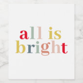 Moderne Farben alles ist hell | Happy Holiday Weinetikett (Einzelnes Label)