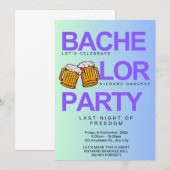 Moderne Farben Bachelor Einladung mit Biersorten (Vorne/Hinten)