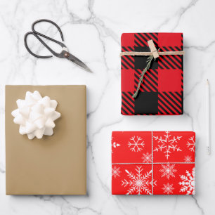 Moderne Farben Chrismas Muster elegantes rotes Ges Geschenkpapier Set