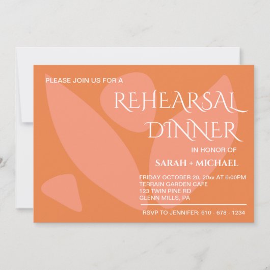 Moderne Farben Collors Probe Dinner Einladung (Vorderseite)