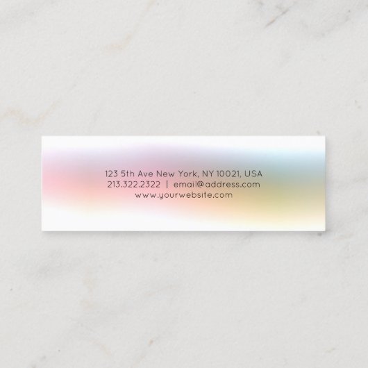 Moderne Farben Elegant Beruflich einfach Mini Visitenkarte (Rückseite)