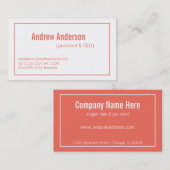 Moderne Farben Emberglow & White Design 3 Karte (Vorne/Hinten)