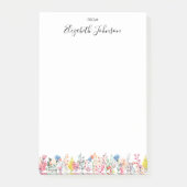 Moderne Farben, florale Wasserfarbe Post-it Klebezettel (Vorderseite)