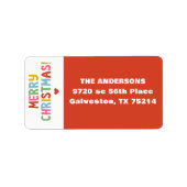 Moderne Farben frohe Weihnachten Adressaufkleber (Vorne)