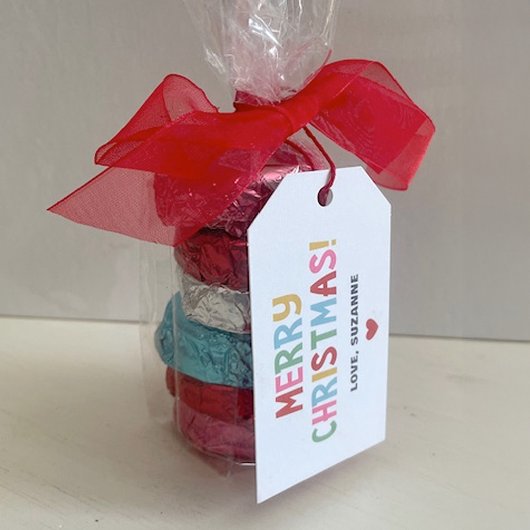 Moderne Farben frohe Weihnachten Geschenkanhänger