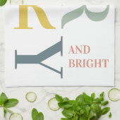 Moderne Farben fröhlich und hell | Happy Holidays Geschirrtuch (Gefaltet)