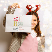 Moderne Farben fröhlich und hell | Happy Holidays Große Geschenktüte