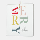 Moderne Farben fröhlich und hell | Happy Holidays Keramikornament (Links)