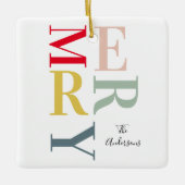 Moderne Farben fröhlich und hell | Happy Holidays Keramikornament (Vorderseite)