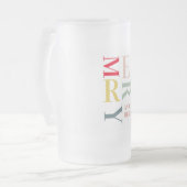 Moderne Farben fröhlich und hell | Happy Holidays Mattglas Bierglas (Vorderseite Links)