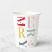 Moderne Farben fröhlich und hell | Happy Holidays Pappbecher (Rückseite)