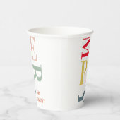 Moderne Farben fröhlich und hell | Happy Holidays Pappbecher (Rechts)