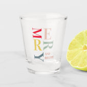 Moderne Farben fröhlich und hell | Happy Holidays Schnapsglas (Vorderseite)