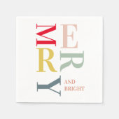 Moderne Farben fröhlich und hell | Happy Holidays Serviette (Vorderseite)