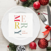 Moderne Farben fröhlich und hell | Happy Holidays Serviette