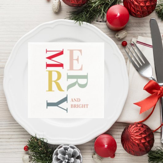 Moderne Farben fröhlich und hell | Happy Holidays Serviette
