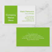 Moderne Farben - Grün und Weiß-Visitenkarte 2 Visitenkarte (Vorne/Hinten)