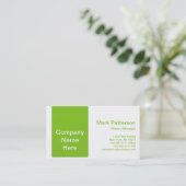 Moderne Farben - Grün und Weiß-Visitenkarte 2 Visitenkarte (Stehend Vorderseite)