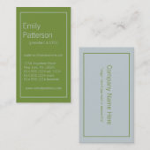 Moderne Farben:: Grüne u. hellgraue Visitenkarte (Vorne/Hinten)