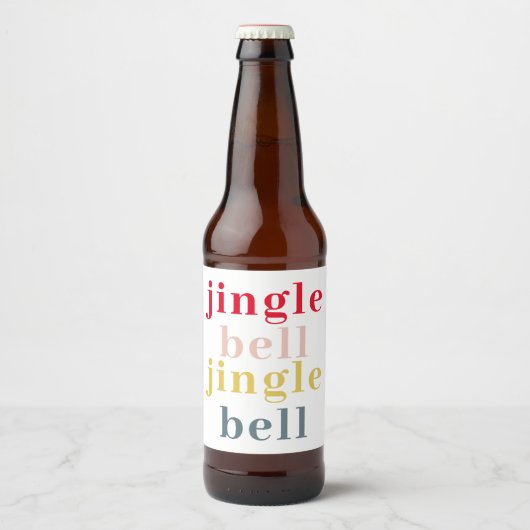 Moderne Farben Jingle Bell Jingle Bell Bierflaschenetikett (Vorderseite)