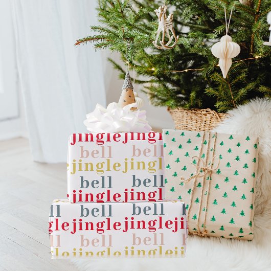 Moderne Farben Jingle Bell Jingle Bell Geschenkpapier