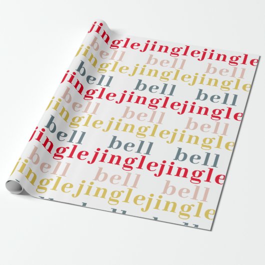 Moderne Farben Jingle Bell Jingle Bell Geschenkpapier (Ungerollt)